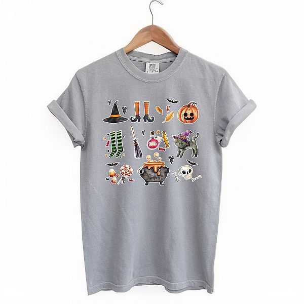 

Футболка Witch collage с эффектом окрашивания Simply Sage Market, Grey