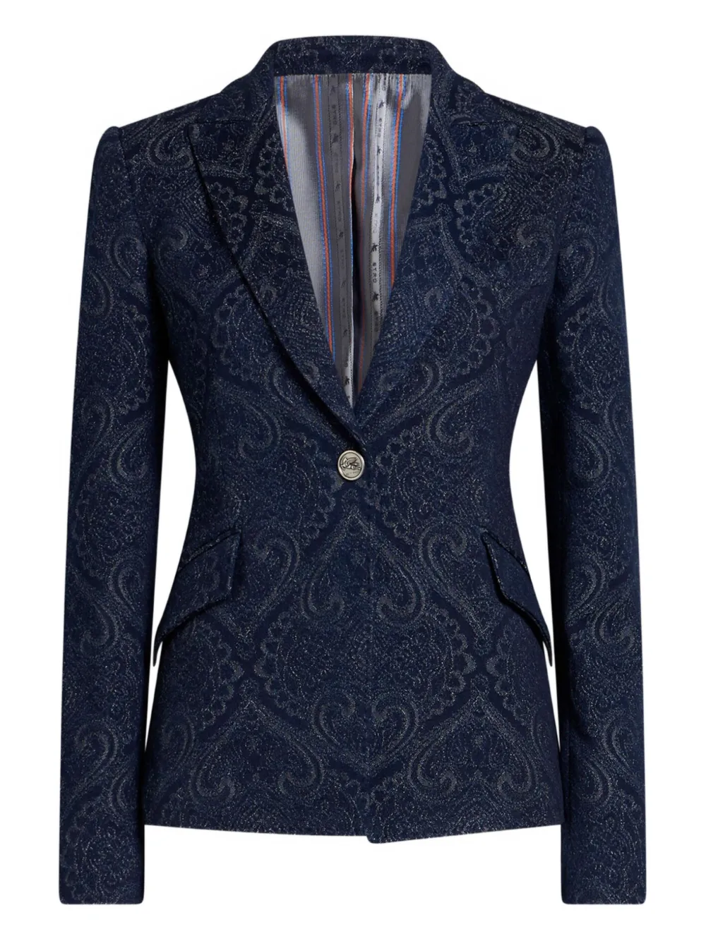 

Жаккардовый пиджак с узором пейсли ETRO, синий