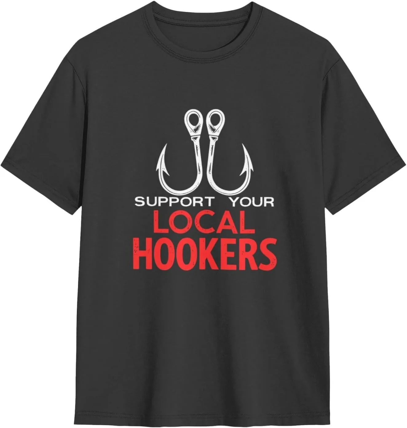 

Классическая футболка с круглым вырезом Unisex Casual Tee Support Your Local Hookers Fishing Enthusiast ShuDianhkqwe