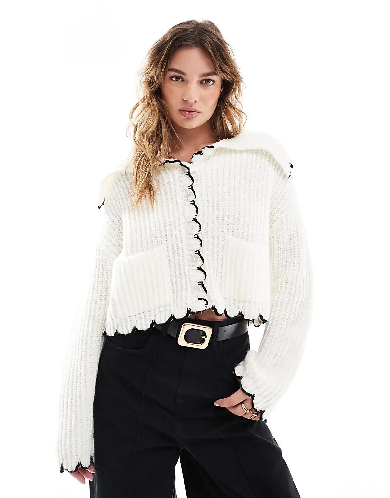 

Miss Selfridge – Кардиган с лангетным узором и большим воротником