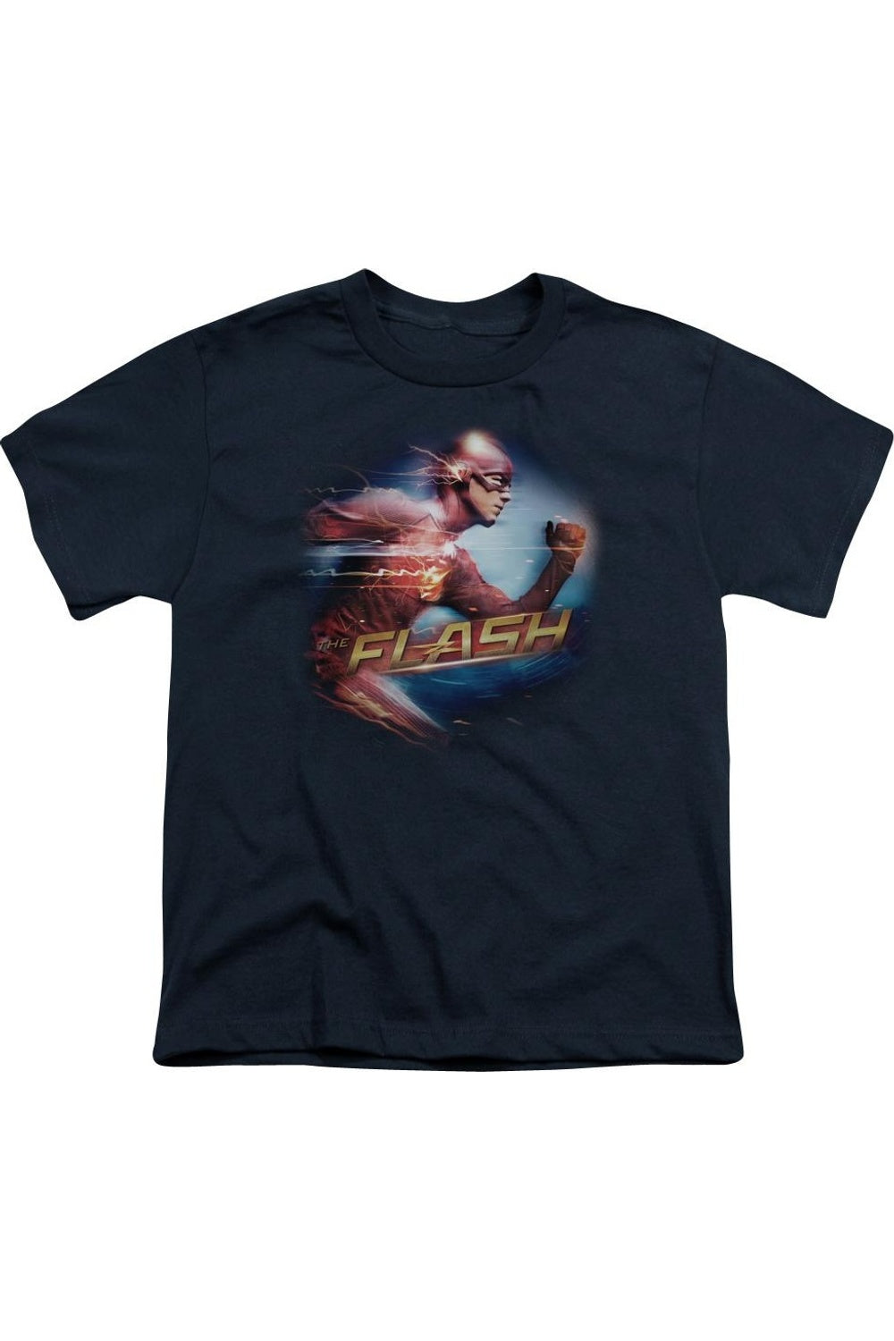 

Футболка с коротким рукавом для детей "Флэш - самый быстрый человек" Gildan, темно-синий