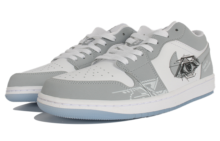 

Кроссовки Air JORDAN 1 Vintage Basketball Shoes Women's Low-Top Gray White, Серый, Кроссовки Air JORDAN 1 Vintage Basketball Shoes Women's Low-Top Gray White