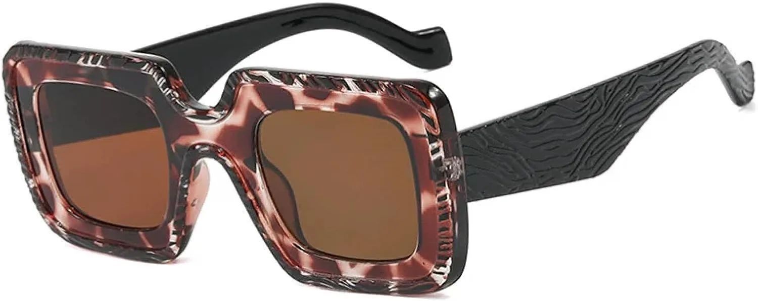 

Женские солнцезащитные очки конфетных цветов, модные, разноцветные, в стиле панк, трендовые, с защитой от УФ-излучения UV400, популярные мужские TVTBBVV, Flower-brown