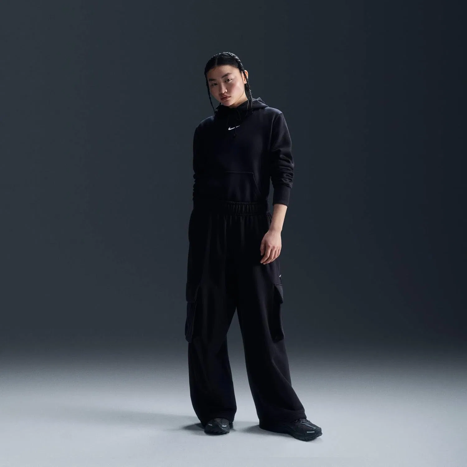 Худи женское Nike Sportswear Phoenix Fleece, Black/Sail
