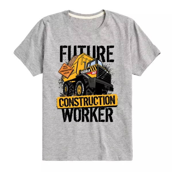 

Футболка с принтом "Будущий строитель" для мальчиков 8-20 лет Tonka, цвет heathre gray