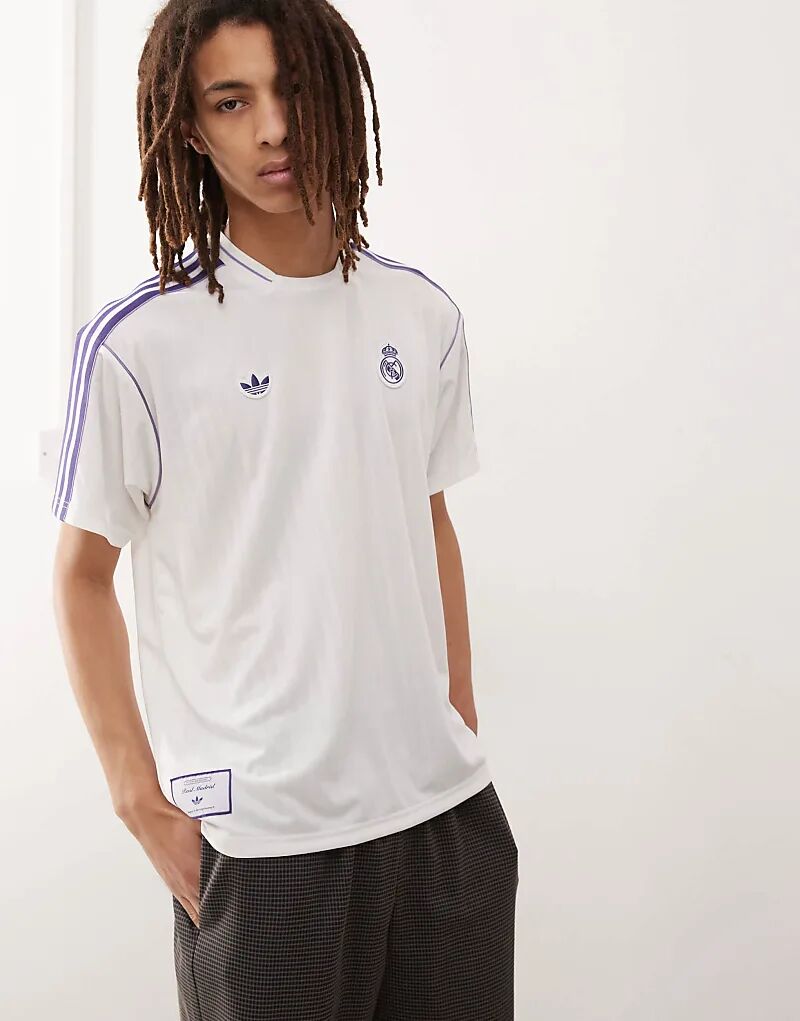 

Футболка Real Madrid Terrace Icons (гендерно-нейтральная) белого цвета adidas Originals