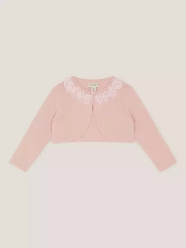 Кардиган Baby Ottilie Appliqué Rose, темно-розовый Monsoon