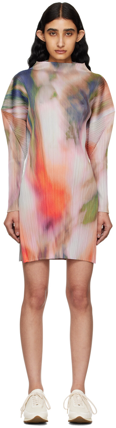 

Мини-платье разноцветное и шпинатное PLEATS PLEASE ISSEY MIYAKE