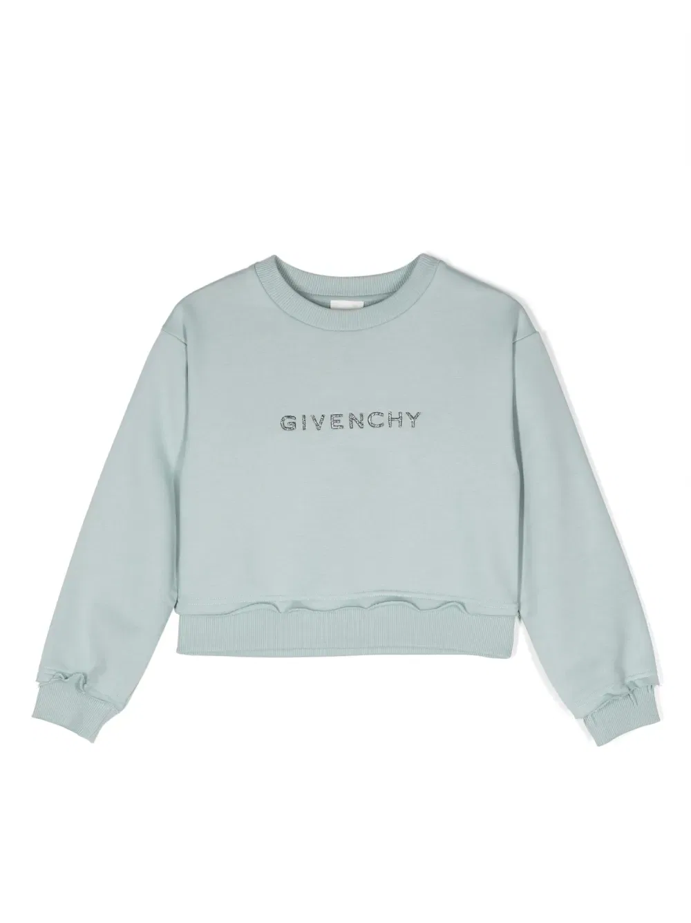 Укороченная толстовка с вышитым логотипом Givenchy Kids, синий