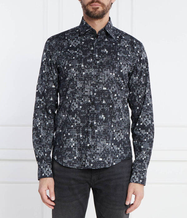 

Рубашка с воротником Slim fit Hugo, черный