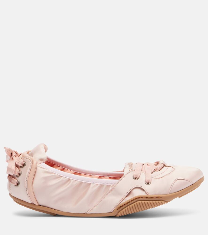 Бирюзовые атласные кеды bilaria Acne Studios, Powder Pink — фото 4