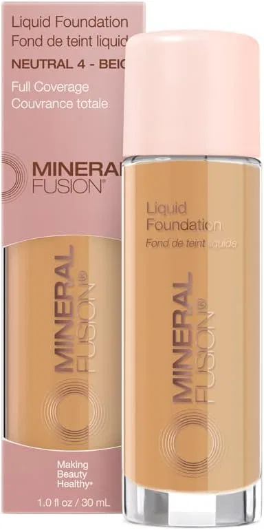 Тональная основа Mineral Fusion Full Coverage Liquid Foundation, нейтральный 4, 1 fl oz