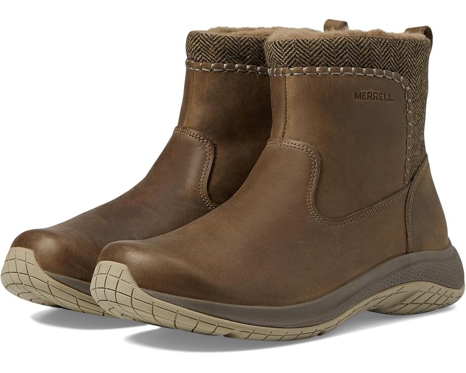 Ботинки женские Merrell Encore Ice 5 Mid Zip зимние с мехом, светло-коричневый