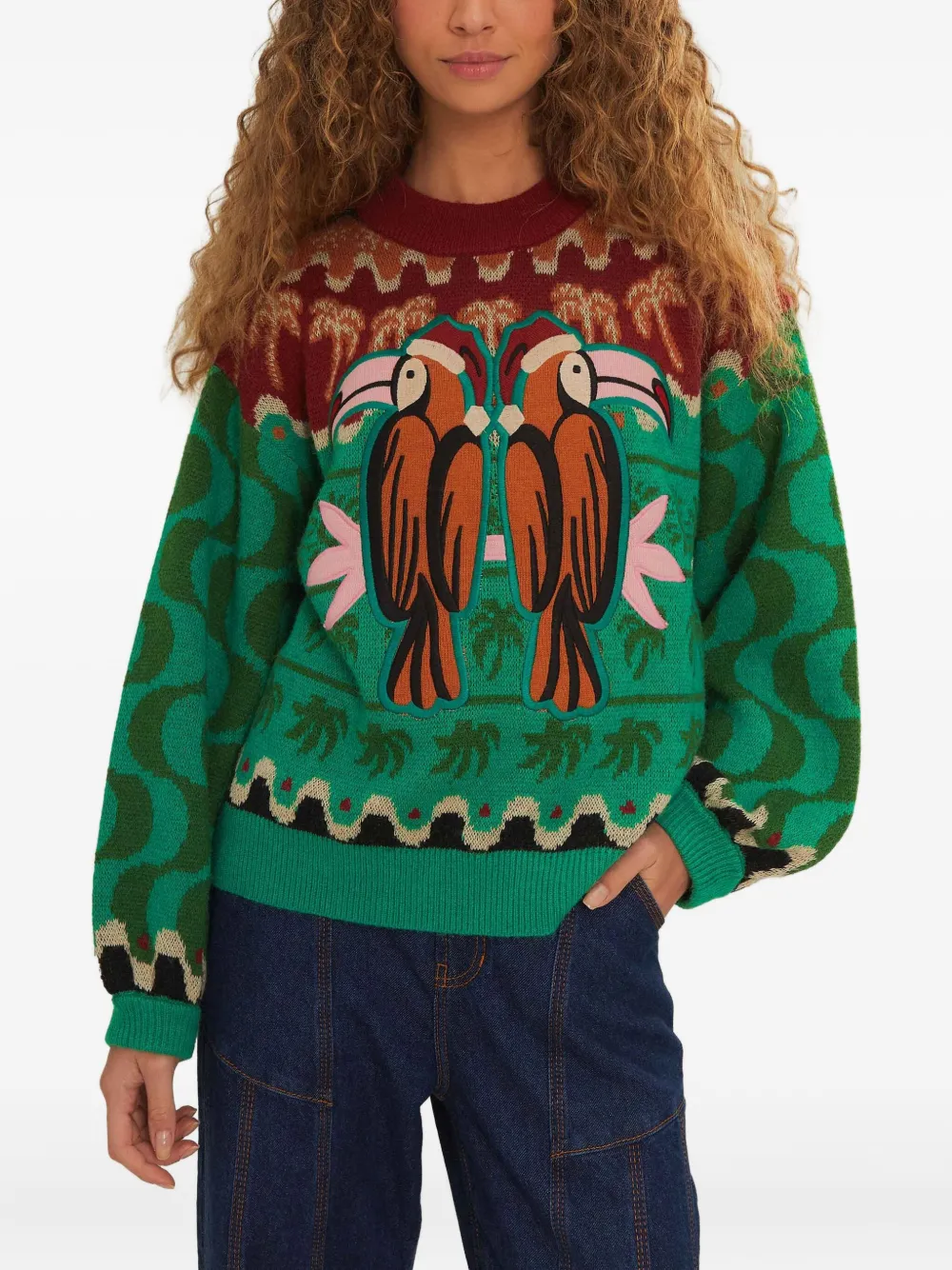 

Свитер Christmas Toucans FARM Rio, зеленый
