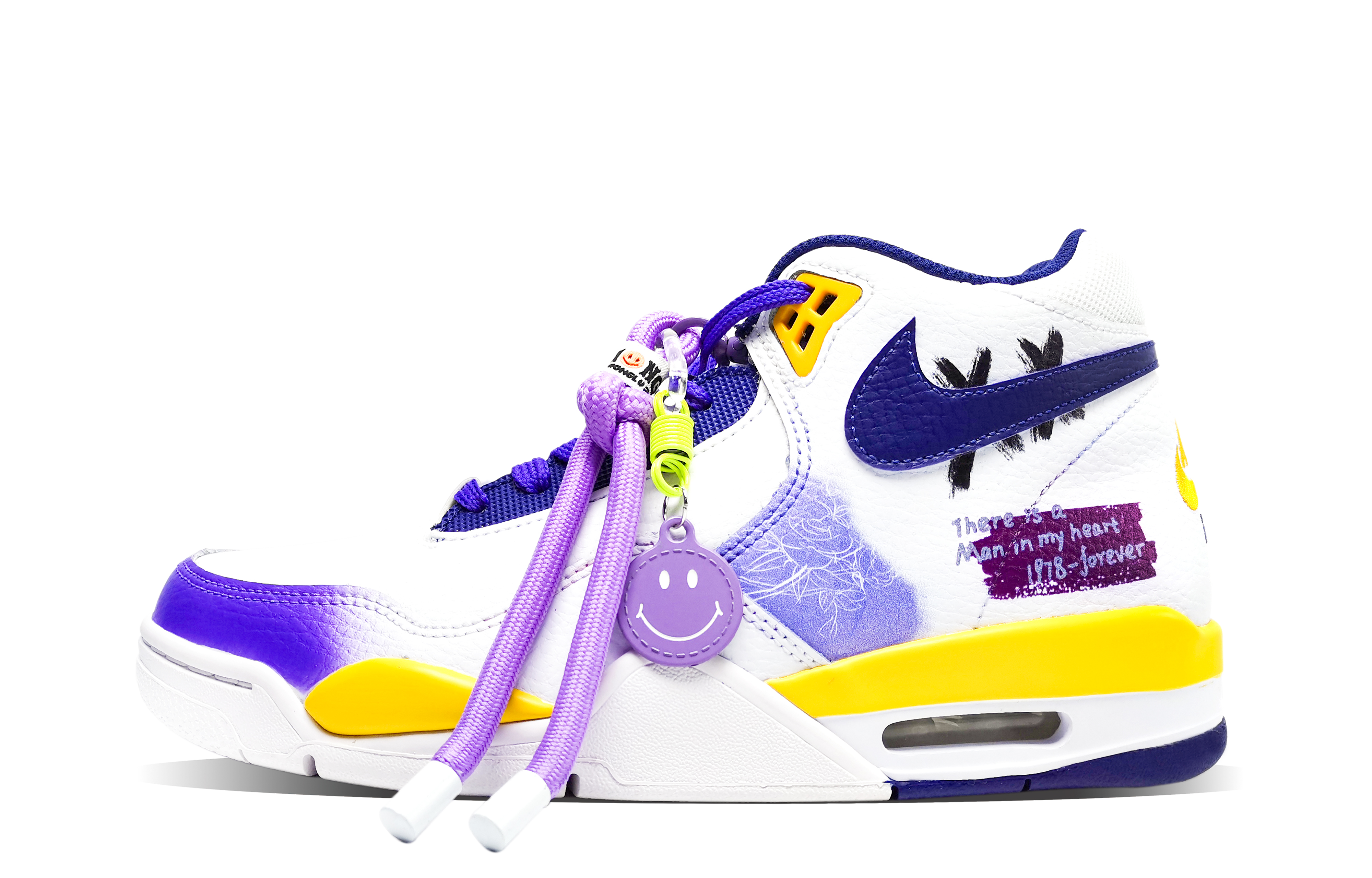 

Кроссовки Nike Flight Legacy Vintage Basketball Shoes Men Mid-top White/yellow/purple, белый