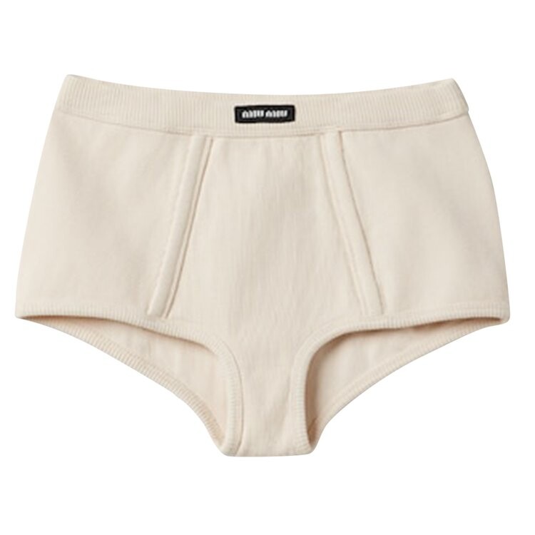 

Шорты Miu Miu Ribbed Boxer Shorts, цвет Natural