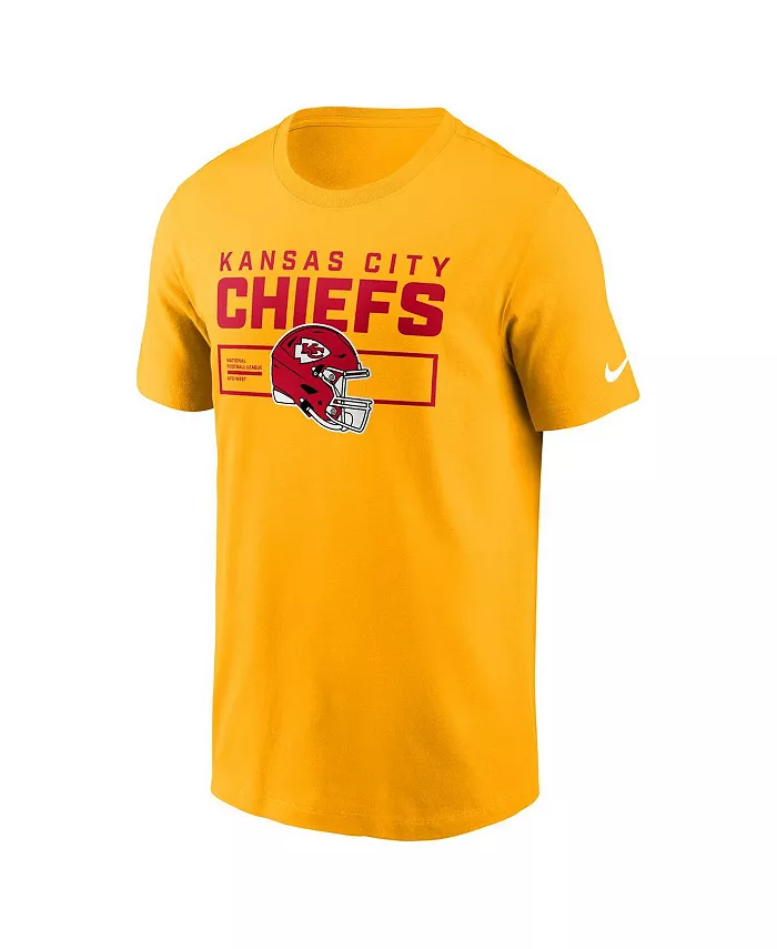 Мужская футболка Kansas City Chiefs Primetime Helmet Essential золотистого цвета Nike — фото 3