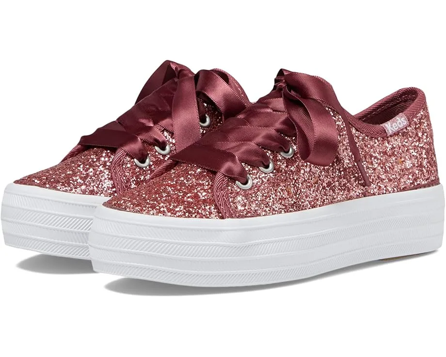 Кроссовки Keds Kids Triple UP Glitter Celebrations (Little Kid/Big Kid), Pink Glitter