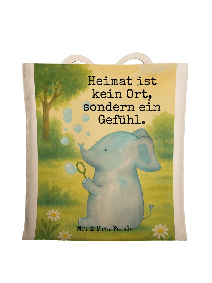 

Mr. & Mrs. Panda Сумка-шоппер с изображением слона в пузырьке и надписью белого цвета