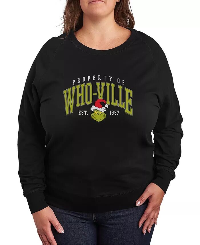 

Большой размер Grinch Who-Ville Графический пуловер Топ Hybrid Apparel, черный