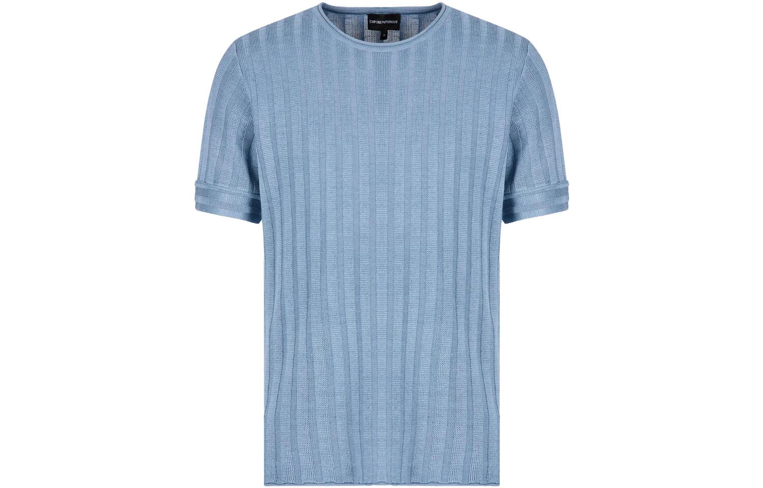 

Emporio Armani Мужская футболка с круглым вырезом, синего цвета, умеренно прямого кроя, Синий, Emporio Armani Мужская футболка с круглым вырезом, синего цвета, умеренно прямого кроя