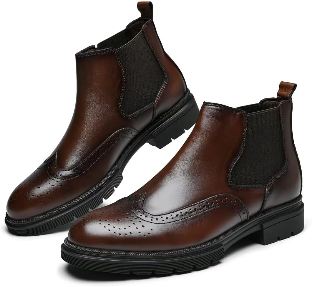 Мужские ботинки Arkbird Chukka из натуральной кожи, классические повседневные ботинки оксфордского стиля, темно-коричневый — фото 2