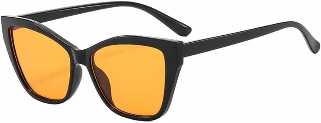 

Винтажные женские солнцезащитные очки «кошачий глаз», роскошные мужские очки в большой оправе для вождения, путешествий, походов, с защитой от УФ-излучения UV400 TVTBBVV, Black Yellow