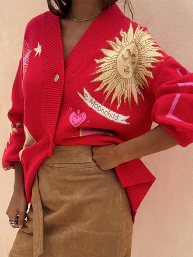 

Кардиган с мистическим узором Never Fully Dressed, Red/Multi