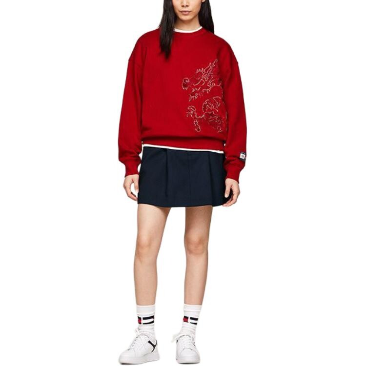 CLOT Совместная модель толстовка унисекс позитивный красный XMP Tommy Hilfiger, красный — фото 4