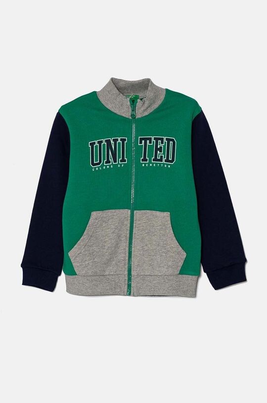 

Детская хлопковая толстовка United Colors of Benetton, зеленый