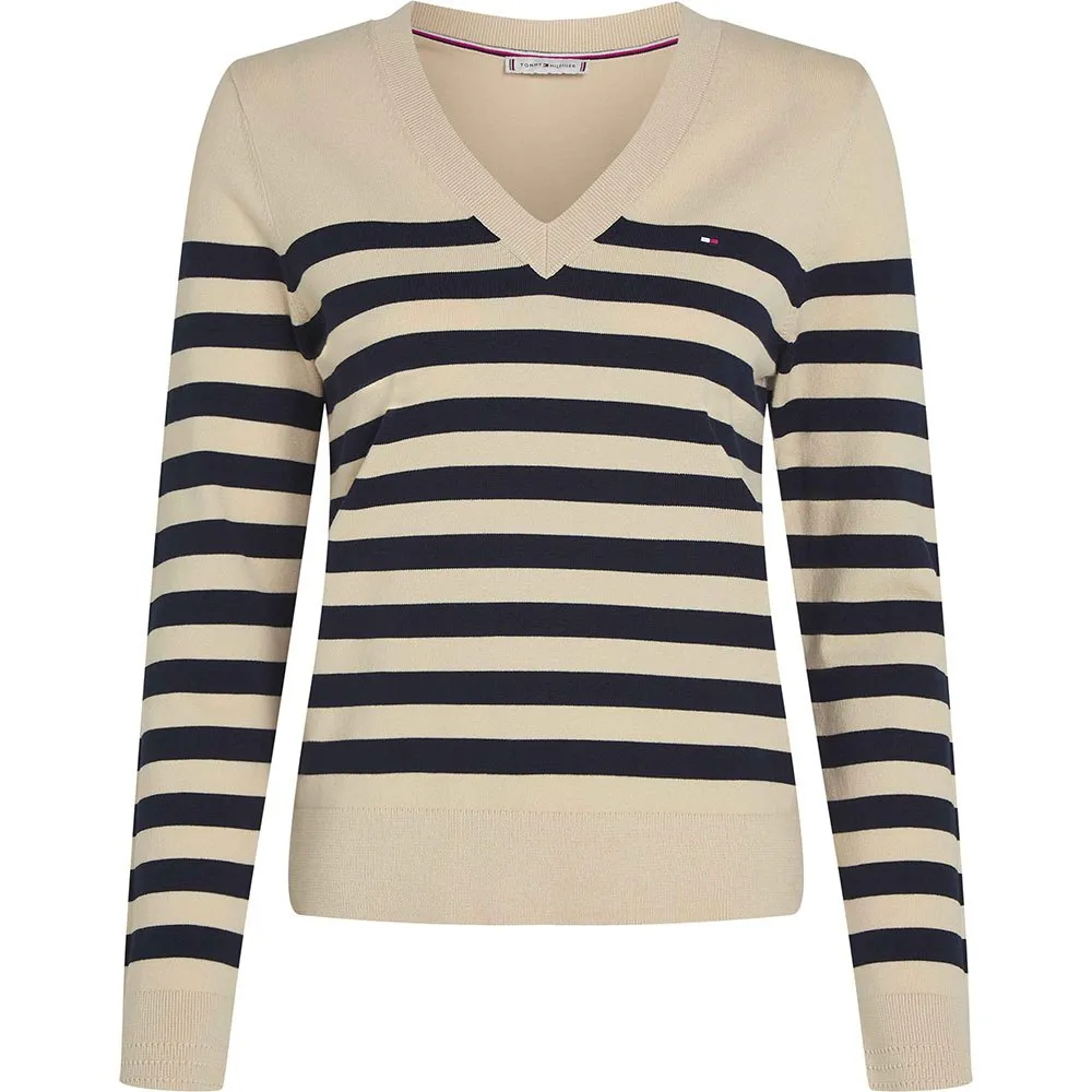

Свитер Tommy Hilfiger Stitch v neck, бежевый