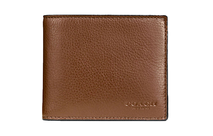 

COACH Кошелек 3 в 1 из коровьей кожи цвета личи, мужской, темно-коричневый