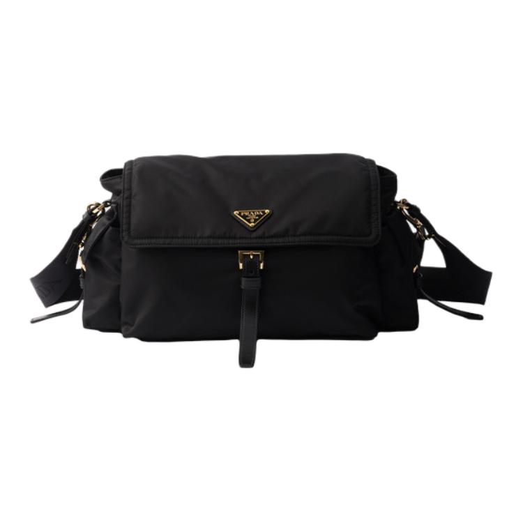 

Re Nylon Recycled Nylon Messenger Bag, Shoulder Bag Large Women's Black PRADA, Set (Bag+Dust Bag)