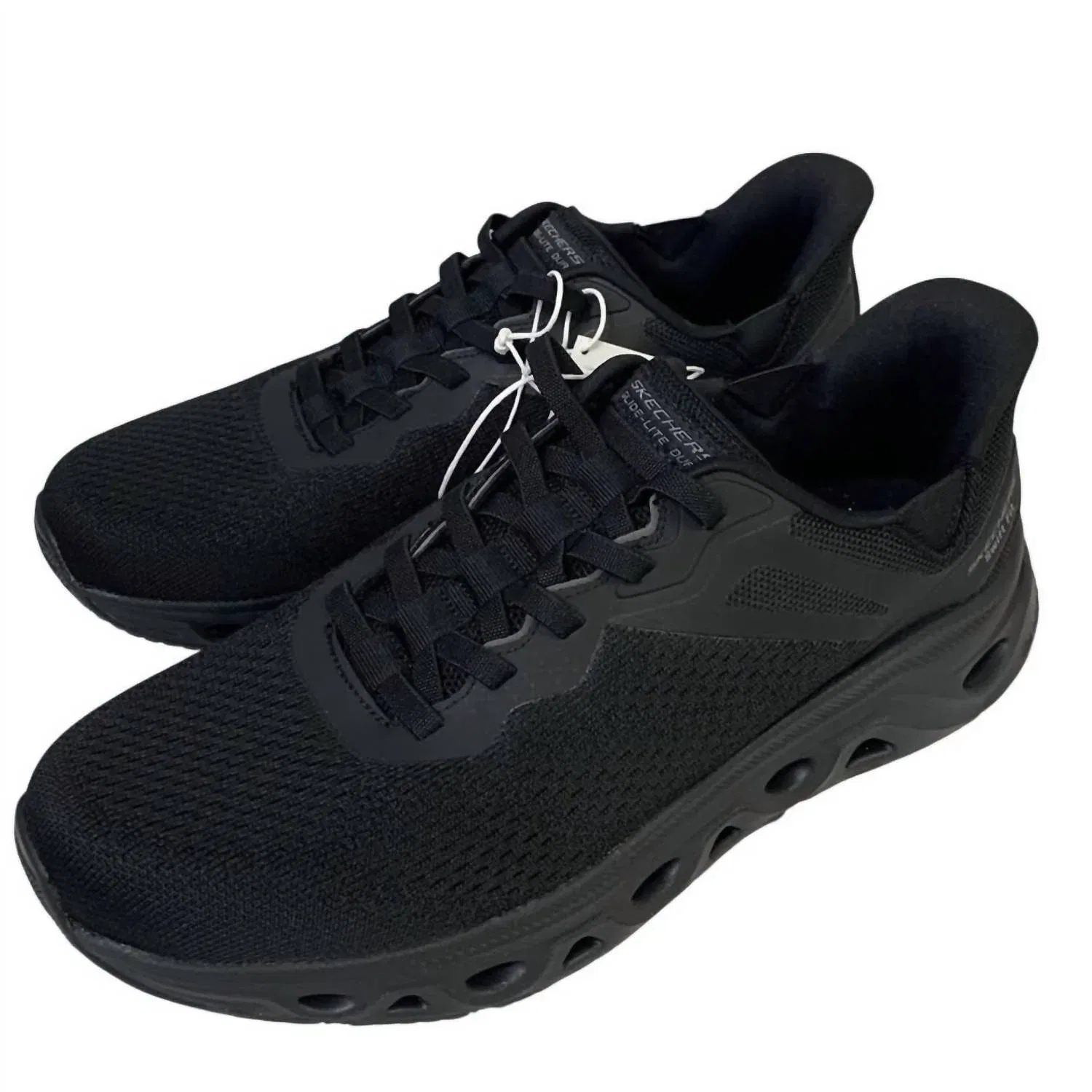 Skechers Мужские сетчатые спортивные кроссовки Swift Fit с открытой пяткой, черные — фото 2