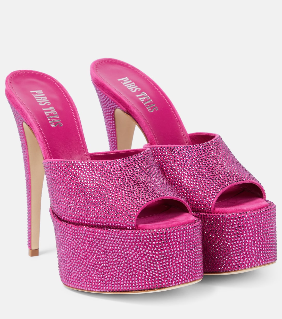 Босоножки на платформе с декором Marina Paris Texas, Pink Ruby