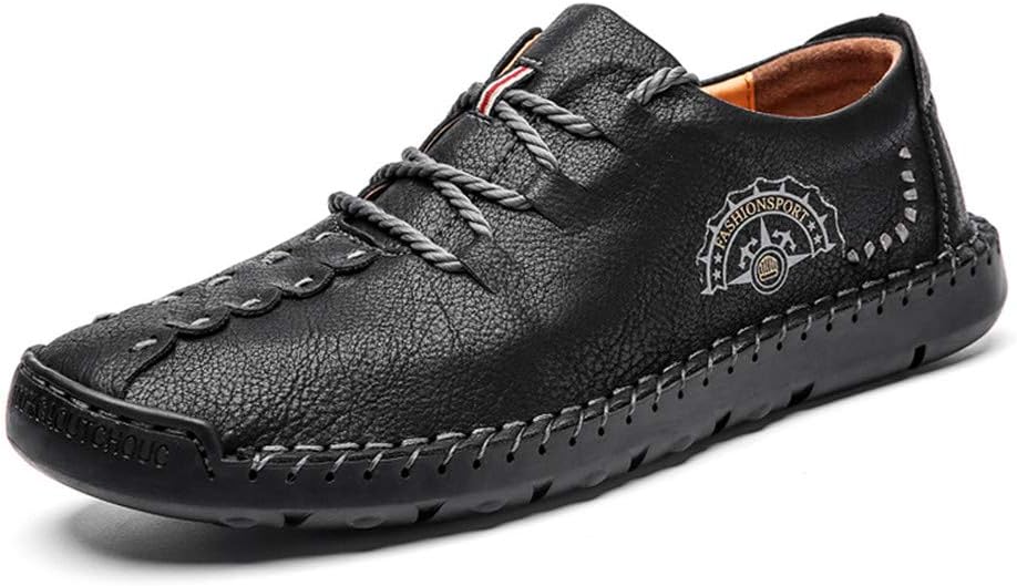 

Мужские классические мокасины с шнуровкой из разделенной кожи, ручной работы Chiclovey, черный