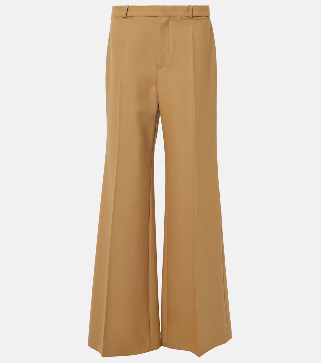 

Расклешенные брюки из шерстяной ткани Grain de Poudre Chloé, Nut