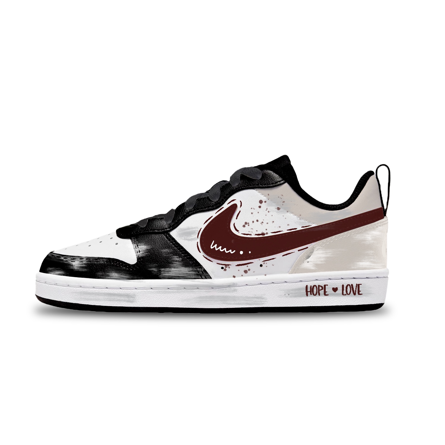 

Кроссовки для скейтбординга Court Borough Chocolates Trace Slip Resistant Abrasion Resistant детские Unisex Nike, белый
