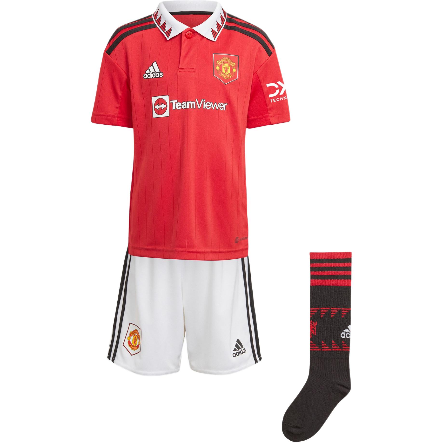 Adidas Футбольная форма Manchester United натуральный красный/белый для детей 3-7 лет — фото 2