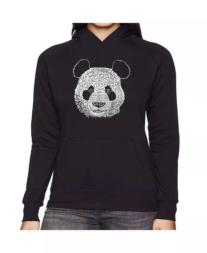 

Женская толстовка с капюшоном Word Art - Panda LA Pop Art, черный