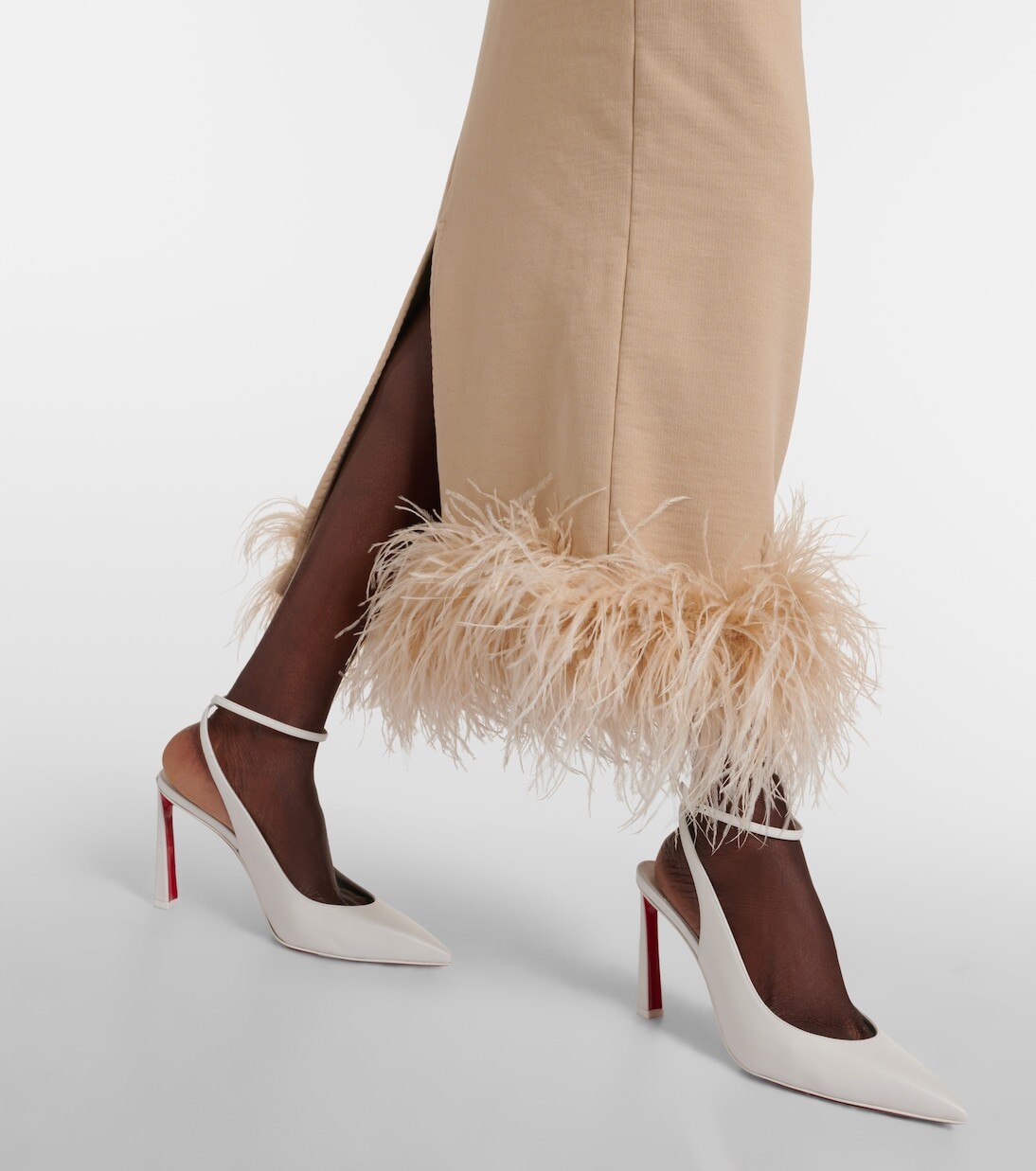 Кожаные туфли condora 85 с пяткой на пятке Christian Louboutin, белый — фото 4