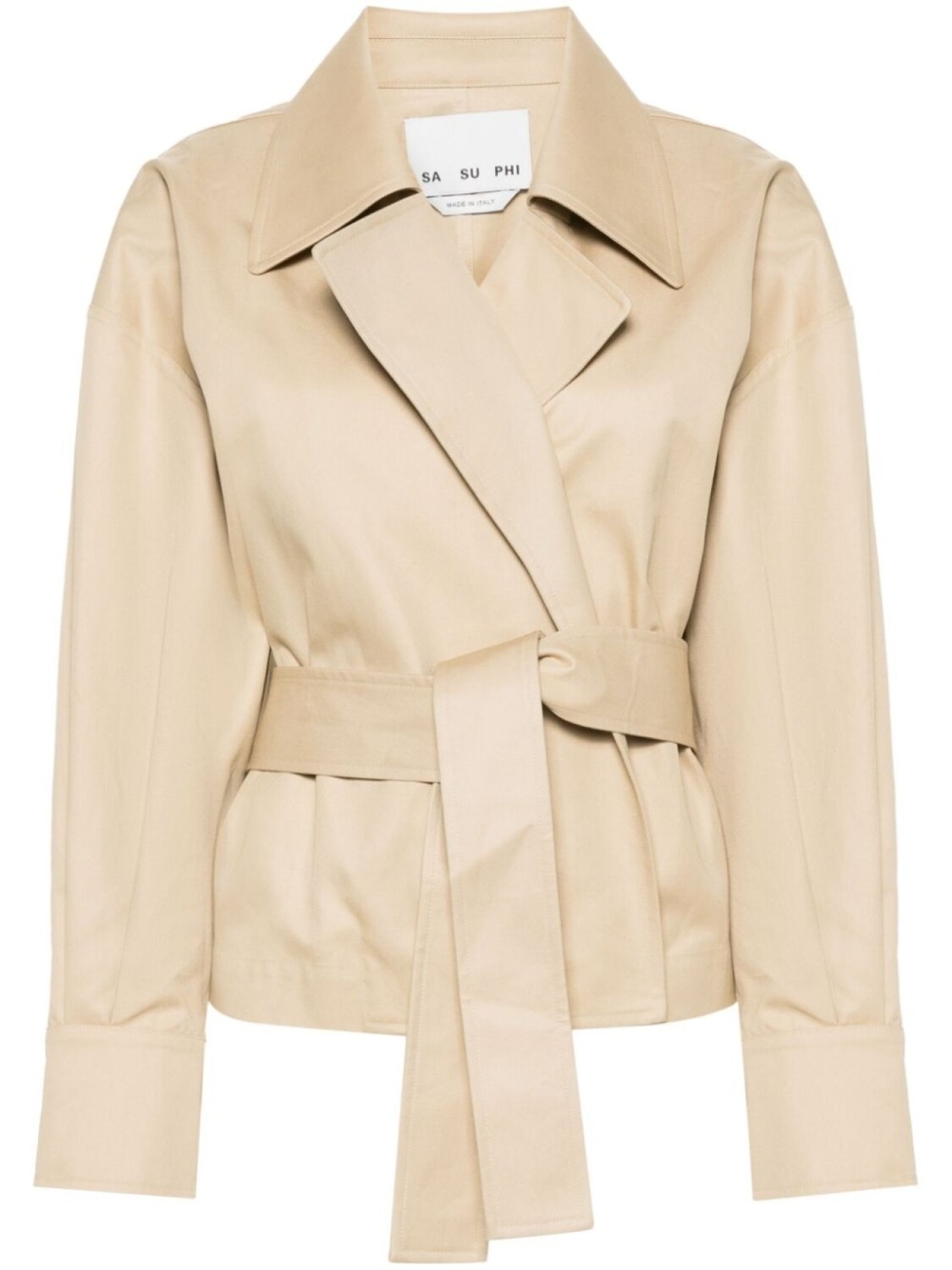 

SA SU PHI belted cotton jacket, нейтральный цвет