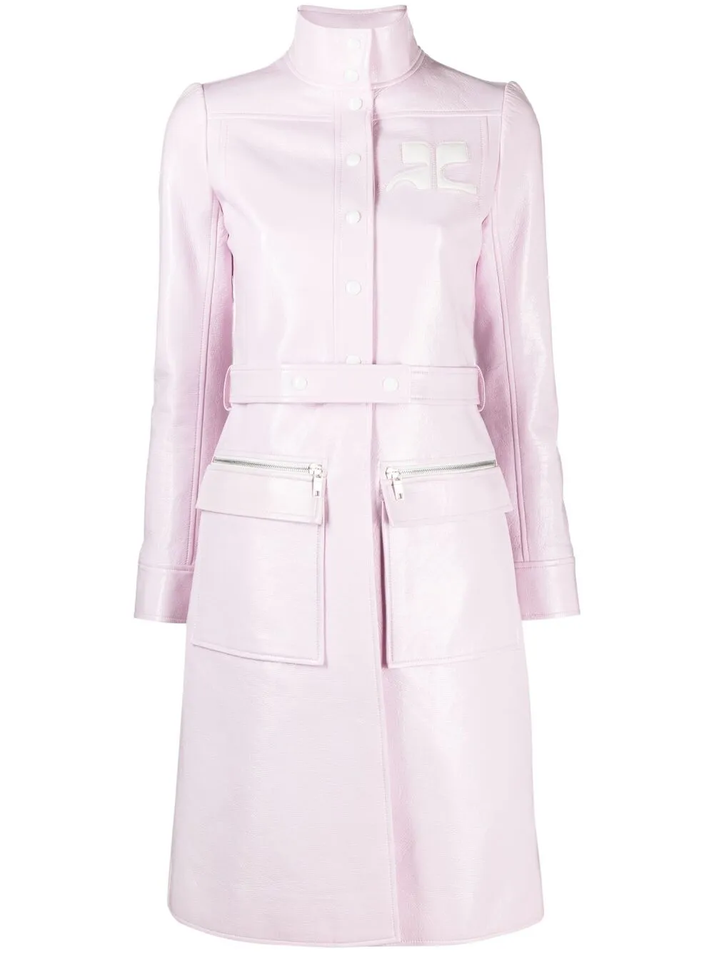 

Виниловый тренч с логотипом Courrèges, розовый