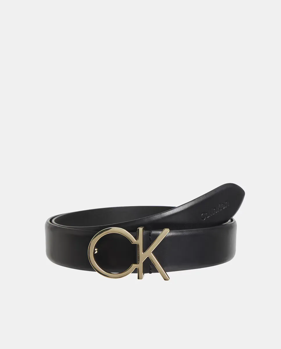 

Кожаный ремень с логотипом Calvin Klein, черный