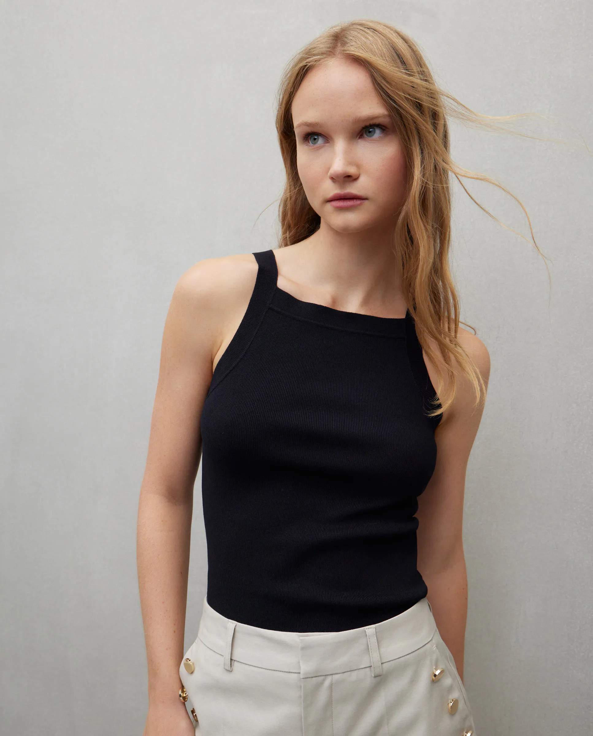

Женский топ из трикотажа с бретелями Easy Wear, черный