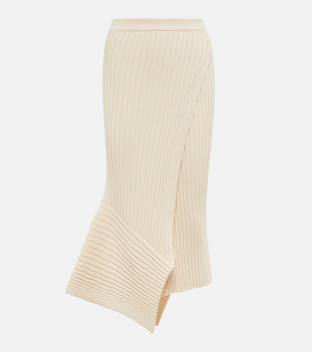 

Юбка миди из ребристой ткани Stella McCartney, кремовый