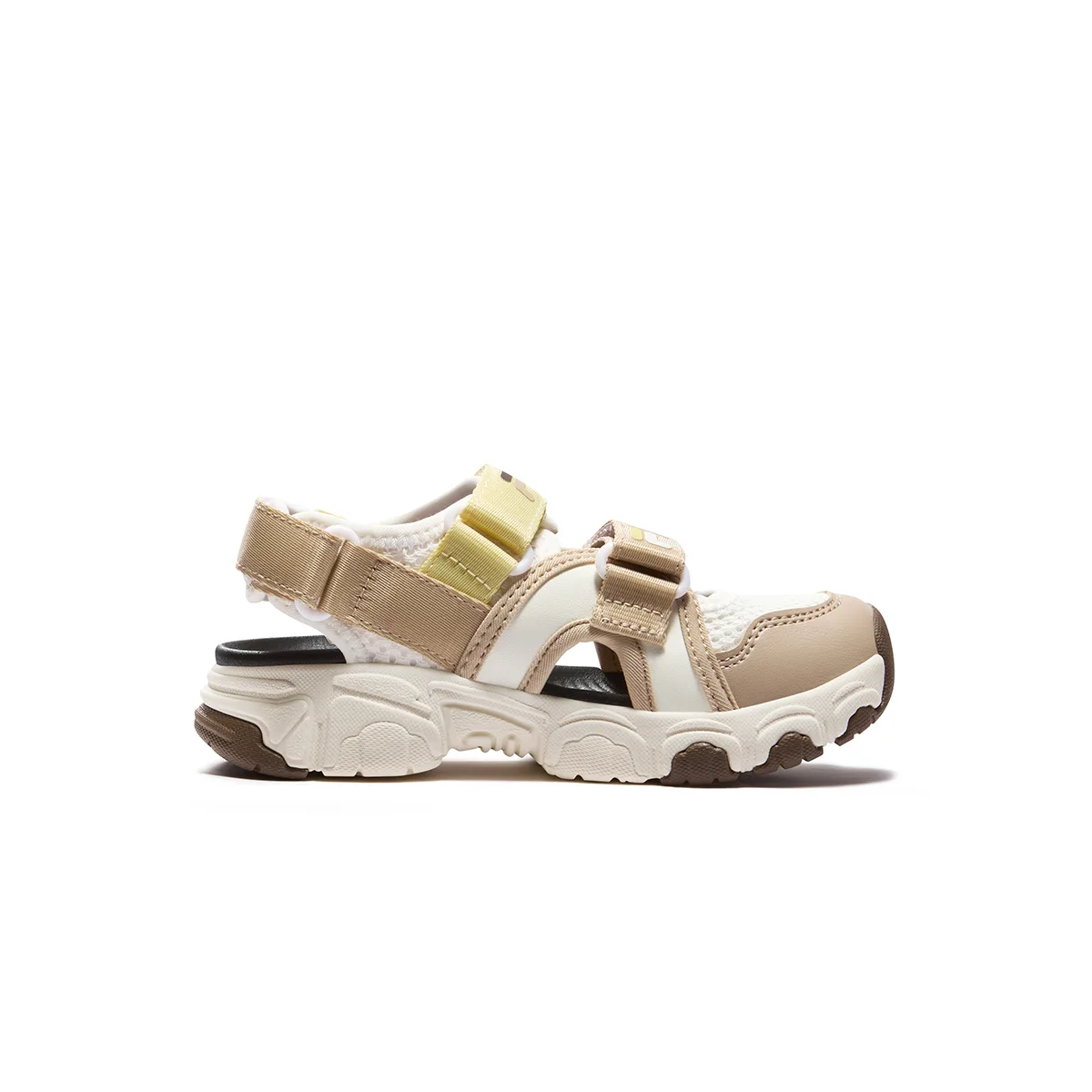 FILA KIDS SEASON FSW синтетическая кожа, текстильные дышащие детские сандалии Milk White/Sesame Brown — фото 3