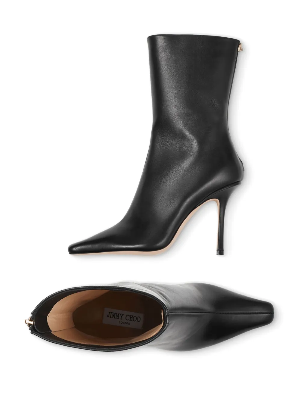 Ботильоны Agathe 100 с заостренным носком JIMMY CHOO, черный — фото 4