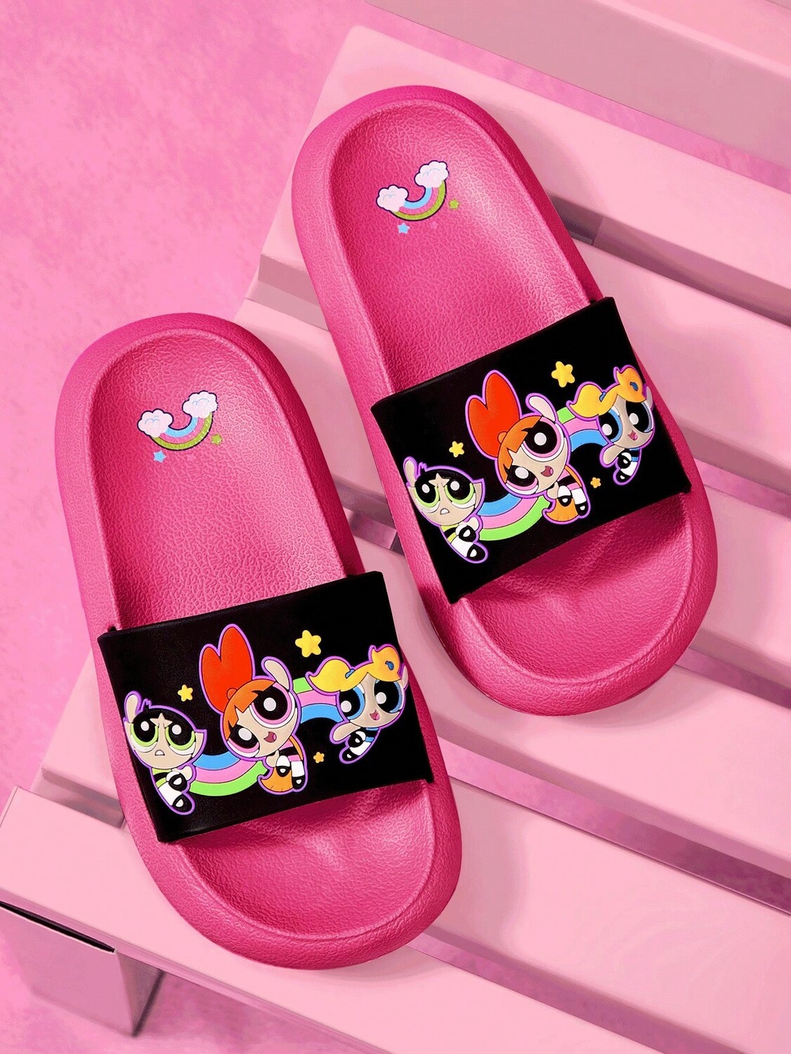 

Шлепанцы для женщин, рождество THE POWERPUFF GIRLS The Powerpuff Girls X Shein, розовый