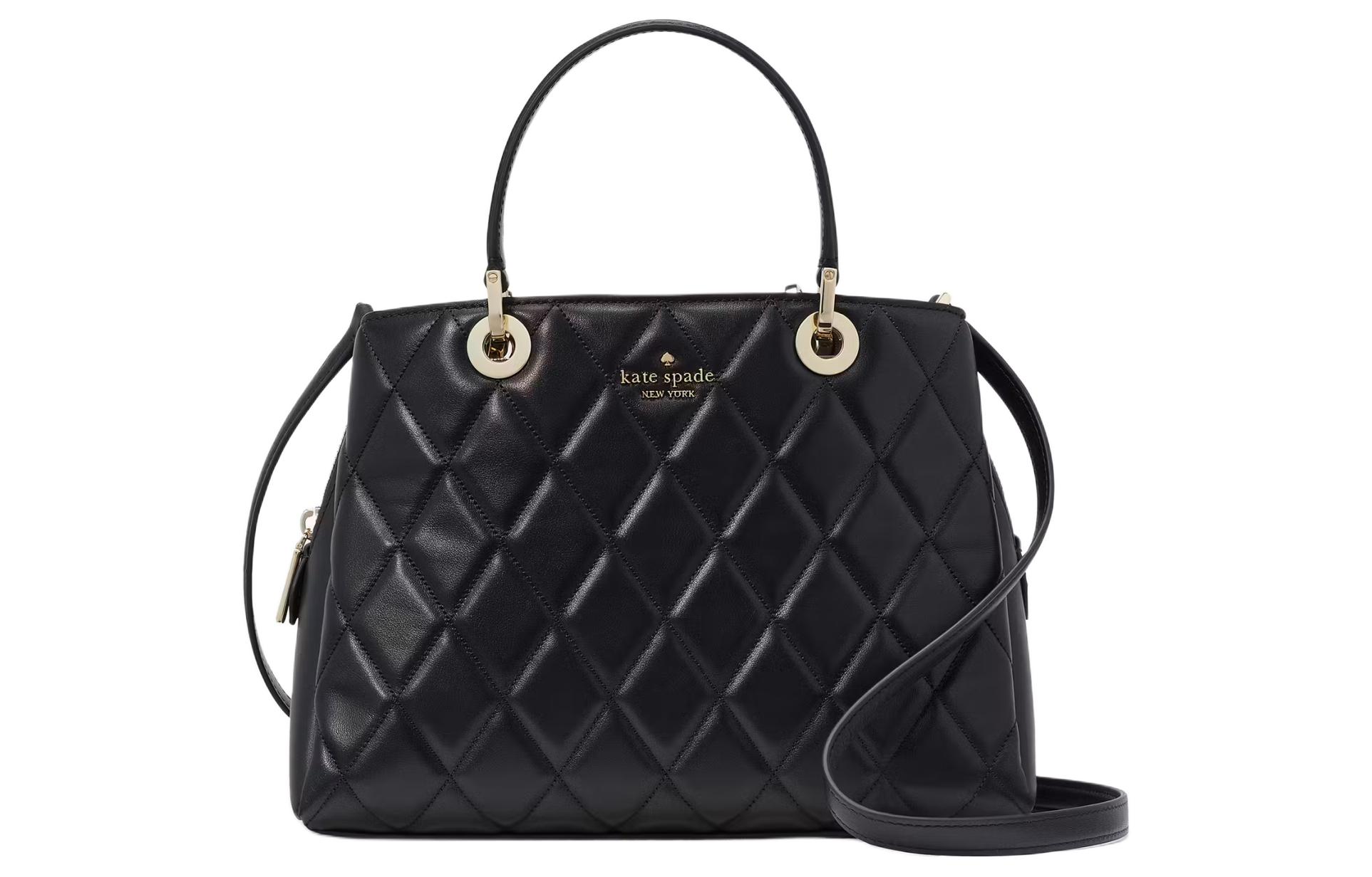

Kate Spade Гладкая стеганая кожаная женская сумка через плечо черная